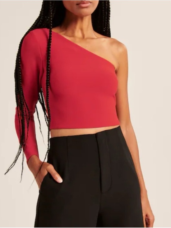 Abercrombie & Fitch Tops - NWOT Abercrombie Asymmetrical Long Sleeve Shirt - Red